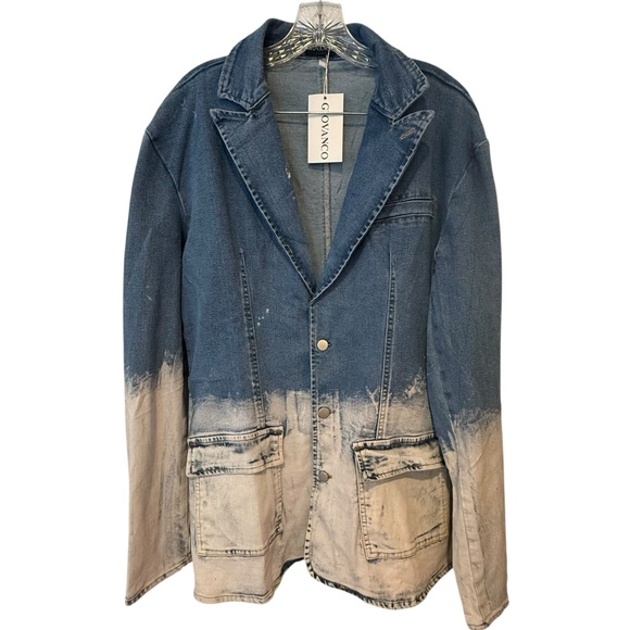 Giovanco Other - Giovanco Ombre Bleached Denim Blazer Size XL